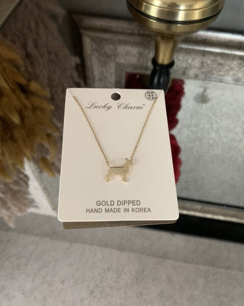 'DOG MOM' NECKLACE gold dipped