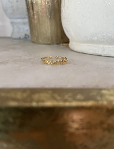 'MAMA' GOLD DIPPED RING