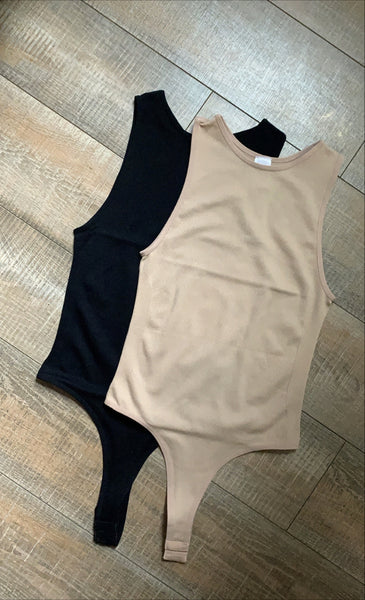 KIM RIBBED BODYSUIT- Black
