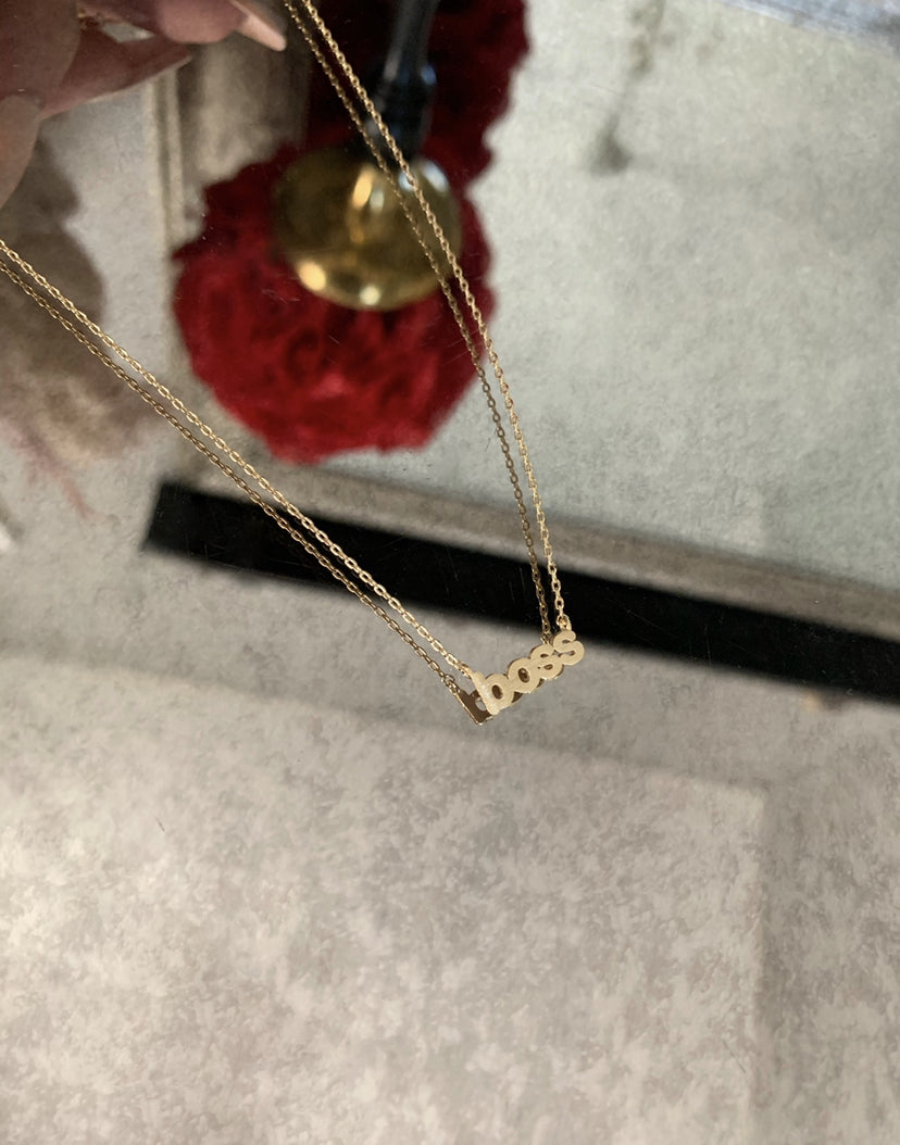 'BOSS' NECKLACE 18k gold dipped