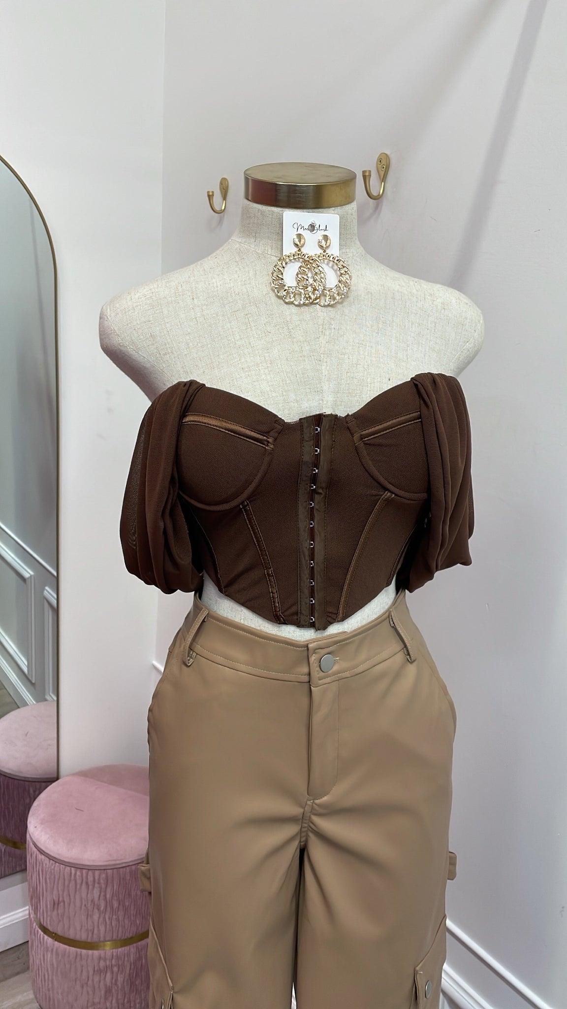 LIA CORSET- BROWN