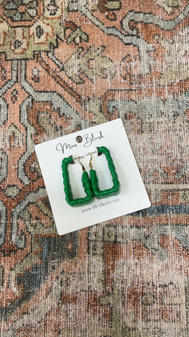 REBECCA EARRINGS- GREEN