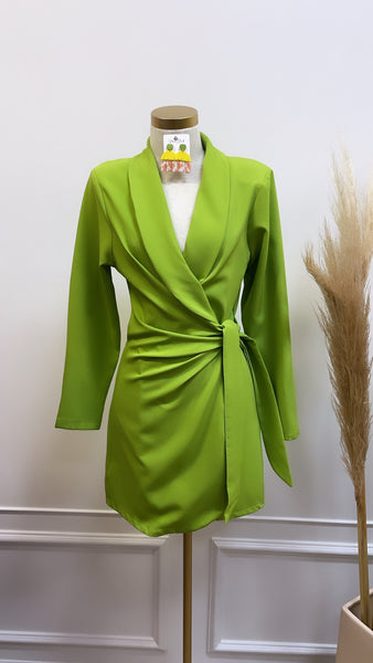 PAULINA BLAZER DRESS- LIME
