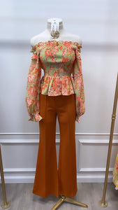 EMILIA TAILORED TROUSERS- RUST
