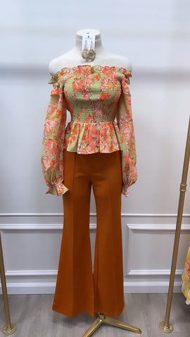 EMILIA TAILORED TROUSERS- RUST
