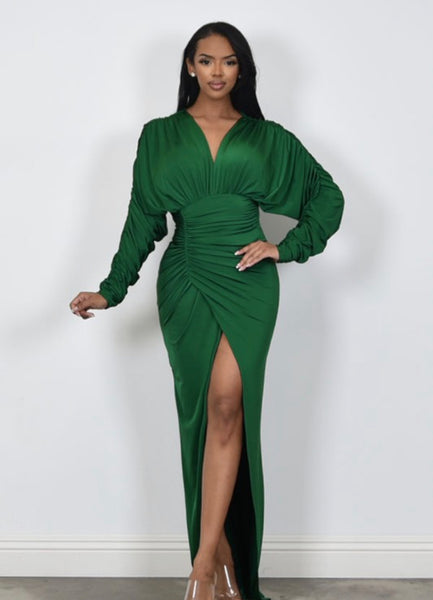 CAROLINA COUTURE DRESS- FOREST