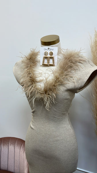 ALEXIS KNIT DRESS- OATMEAL