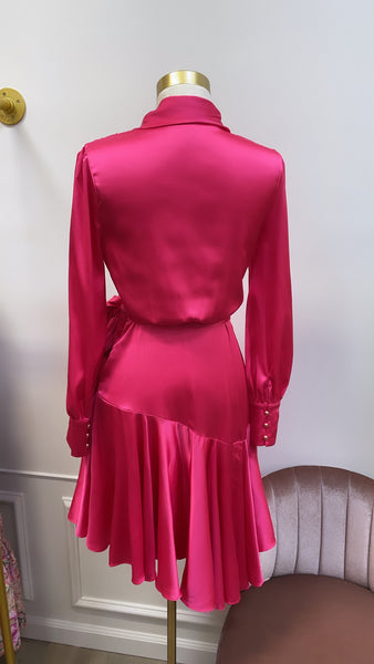 CHLOE WRAP DRESS- PINK