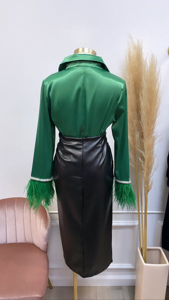 VIRI FAUX LEATHER MIDI
