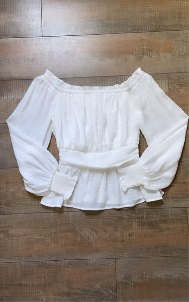 KATIE PEPLUM- WHITE