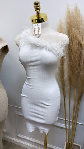 KIMMY KNIT DRESS- WHITE