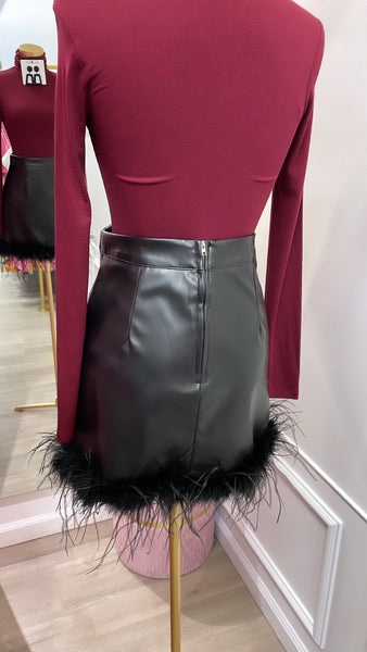 BETHANY FAUX LEATHER SKIRT