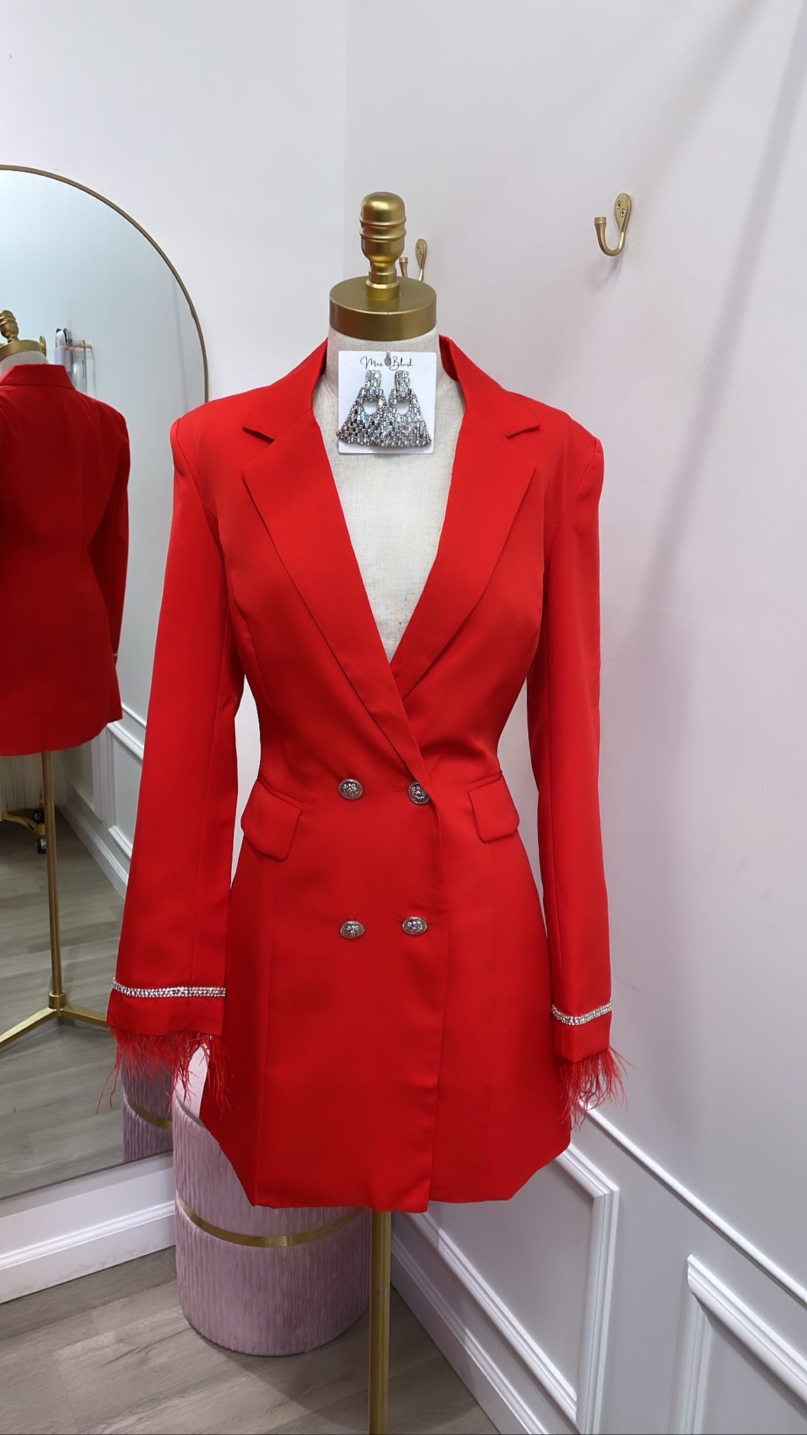 ALEXA BLAZER DRESS- RED