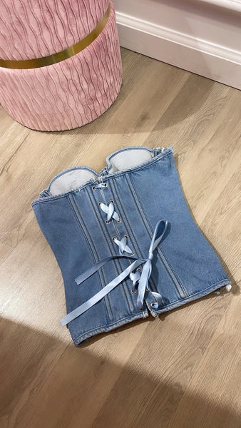 MEL DENIM CORSET TOP