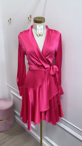 CHLOE WRAP DRESS- PINK