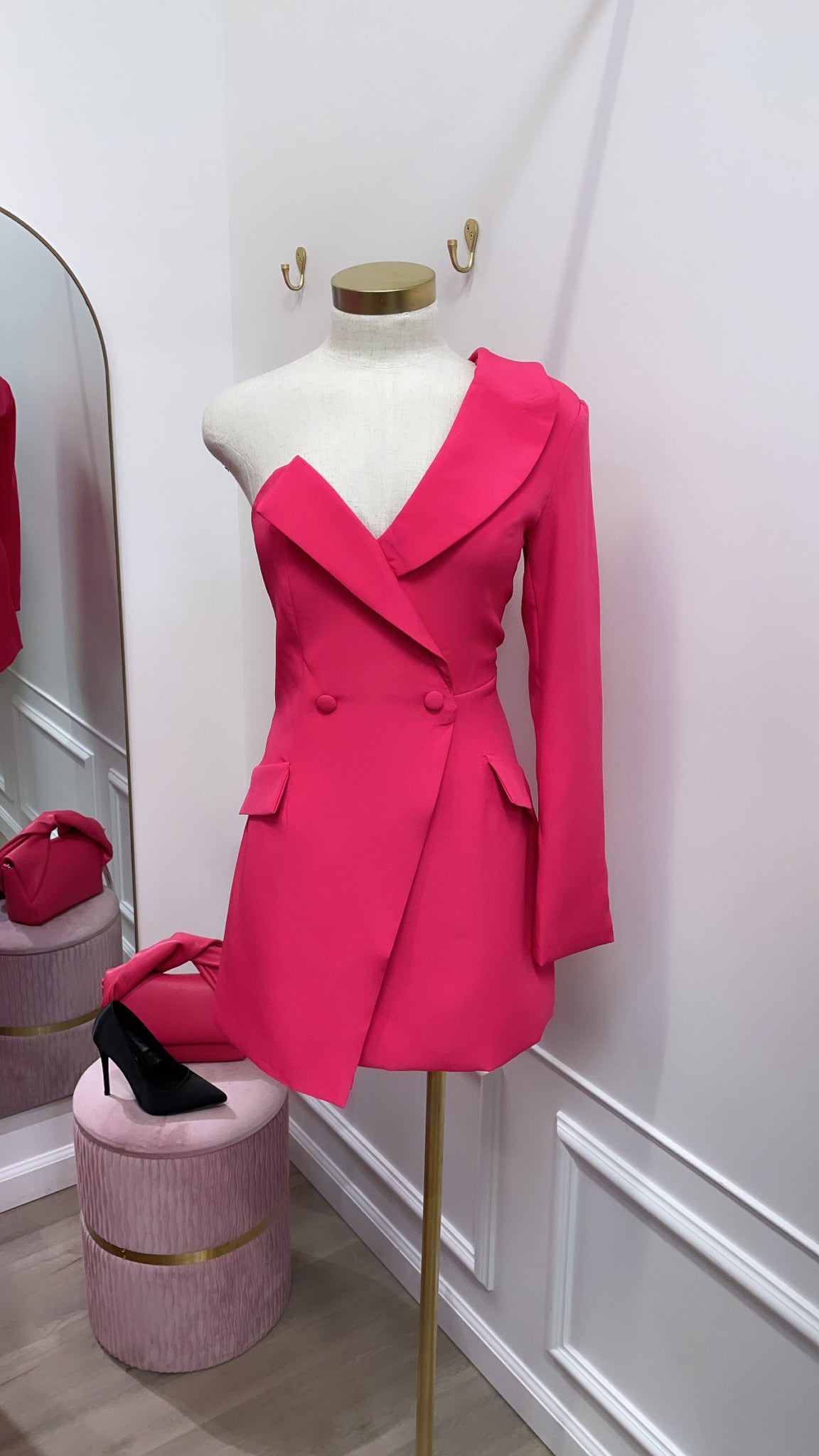 BREANNA BLAZER DRESS-PINK