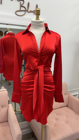 ELLIE DRESS- POPPY RED