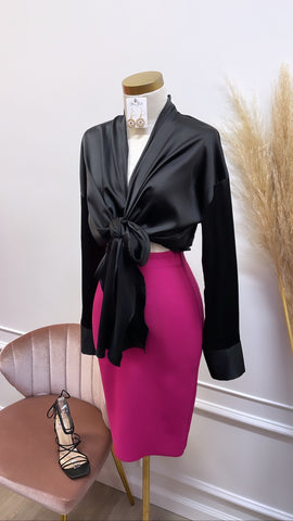 ARIA BANDAGE MIDI- MAGENTA