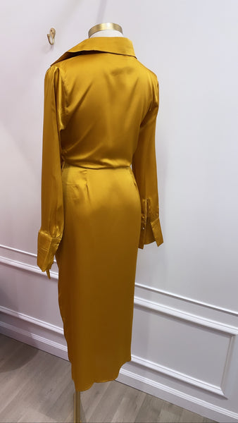 DARLENE WRAP DRESS- HONEY