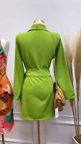 PAULINA BLAZER DRESS- LIME