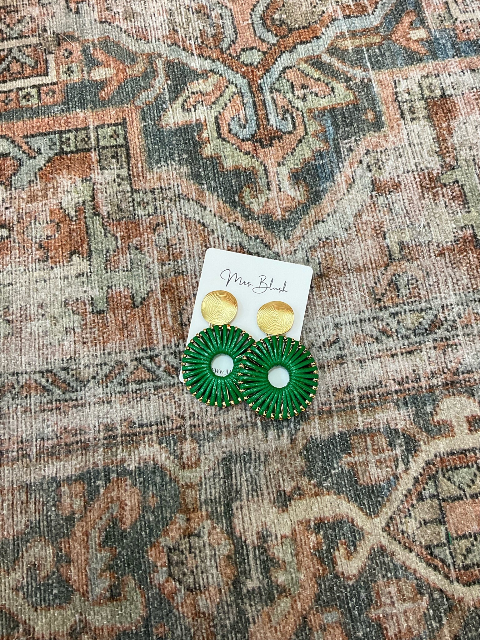 GENEVIEVE EARRINGS-GREEN