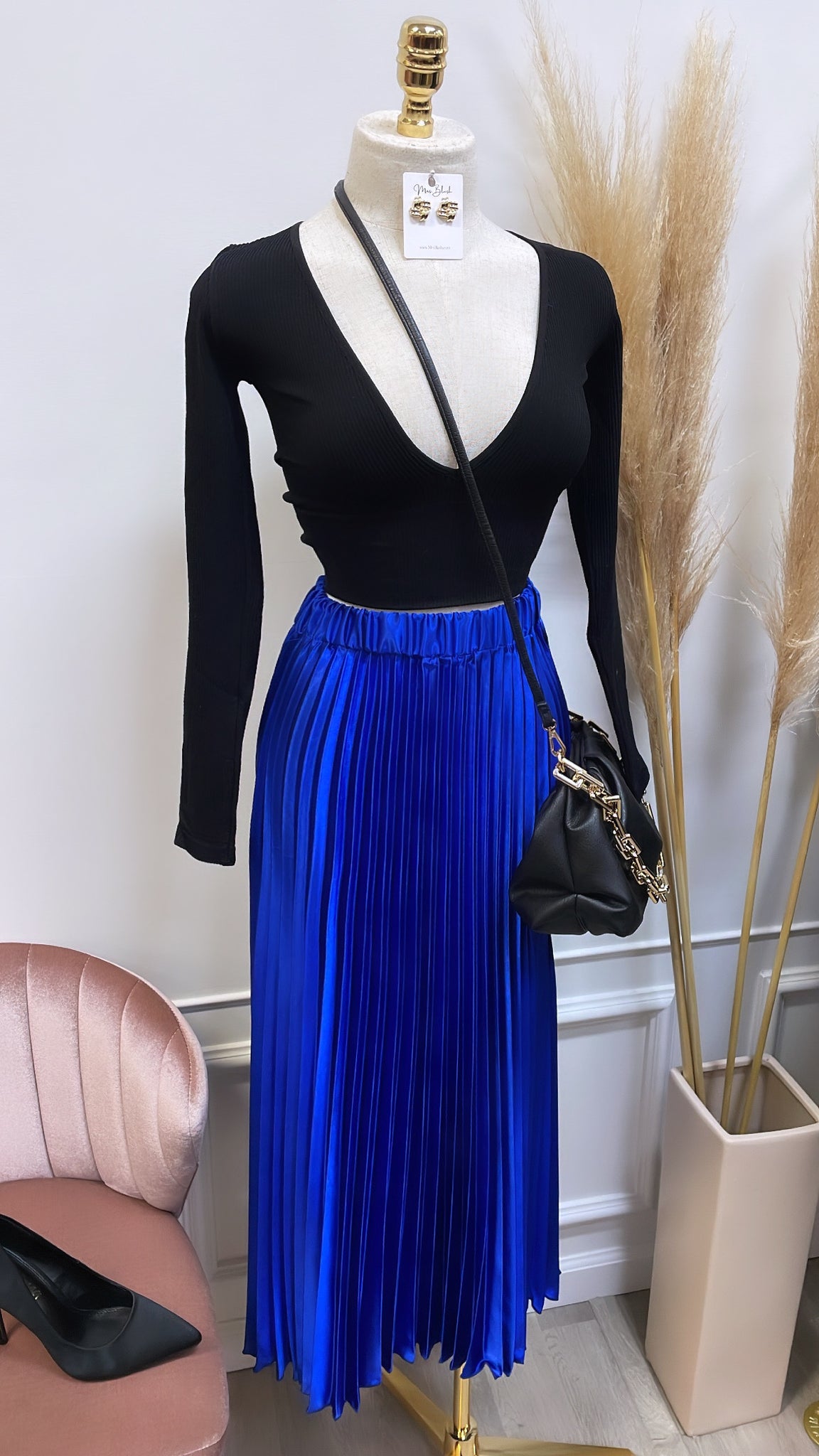 KIM MIDI SKIRT- ROYAL