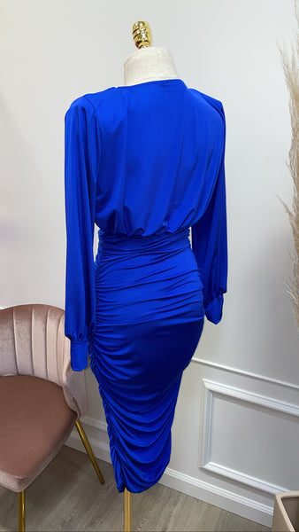 JULISSA MIDI DRESS- BLUE