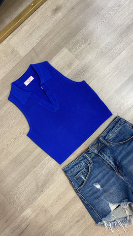 ARLY KNIT TOP- ROYAL