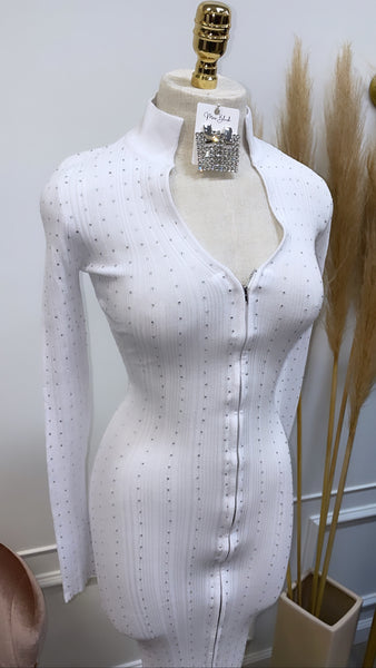 KHLOE MIDI DRESS- WHITE