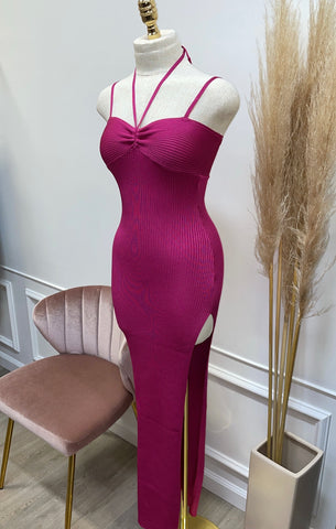AMY KNIT MAXI- FUCHSIA