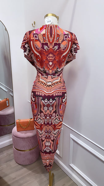 FERNANDA MIDI DRESS-PINK
