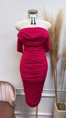 CHARLOTTE MIDI- FUCHSIA