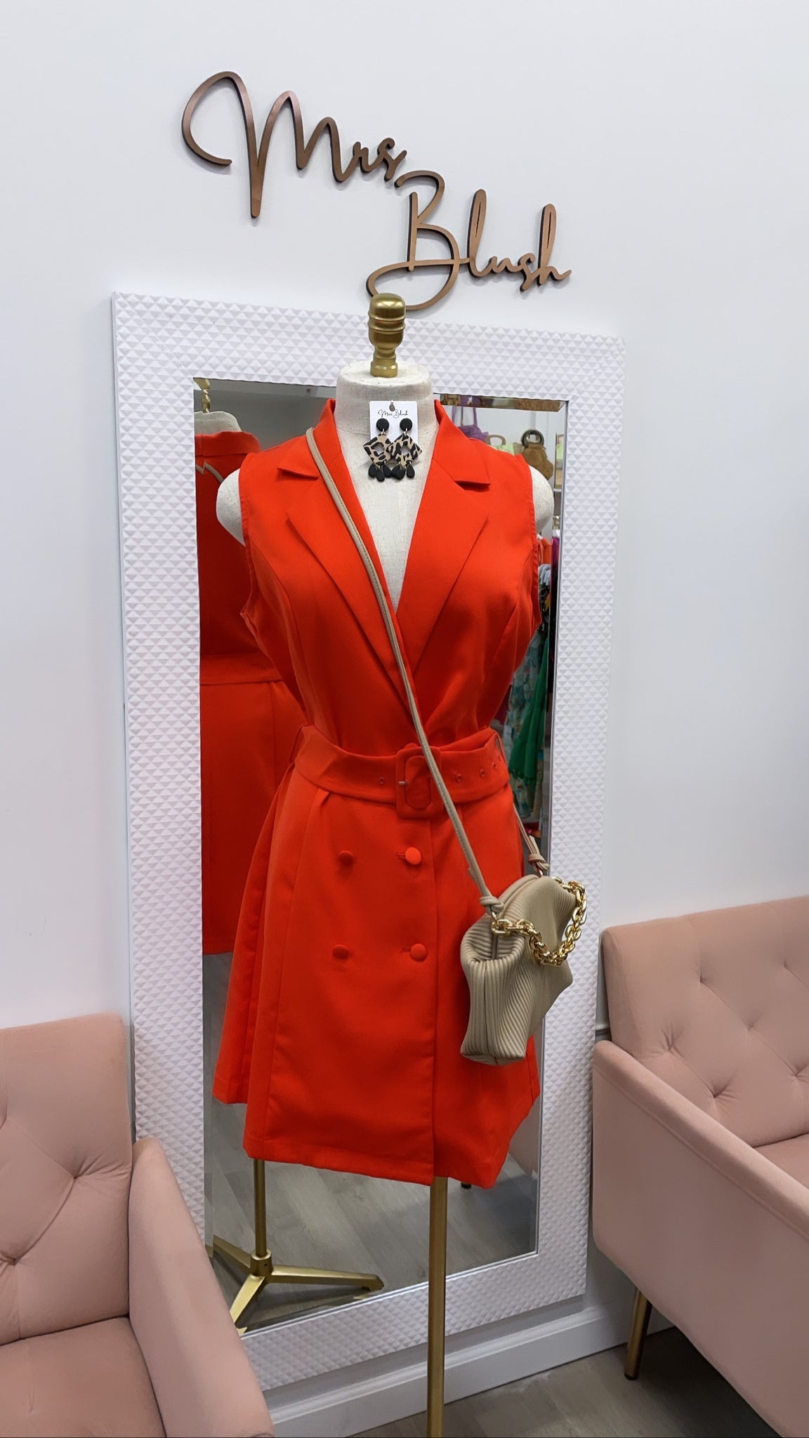 MIA BLAZER DRESS- ORANGE