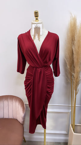 ALEXA MIDI- BURGUNDY