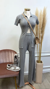 AMELIA KNIT SET- GRAY