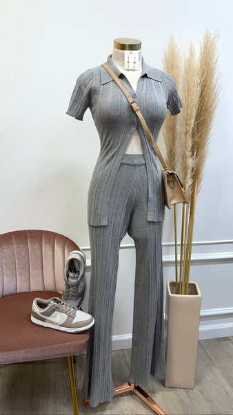 AMELIA KNIT SET- GRAY