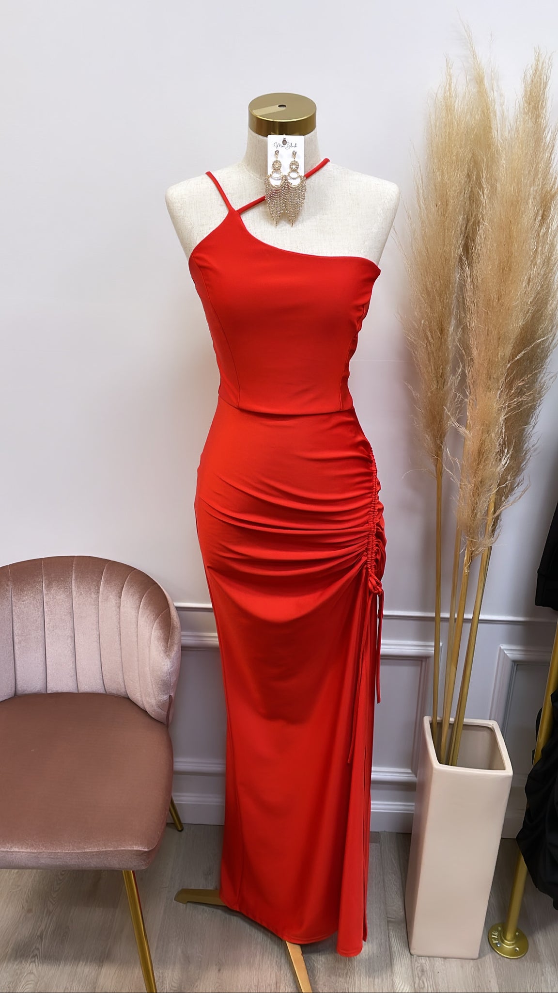 NICOLE COUTURE DRESS-Red