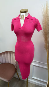 ANGELA KNIT MIDI-PINK