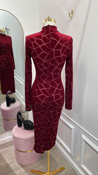 JOYCE MIDI- BURGUNDY