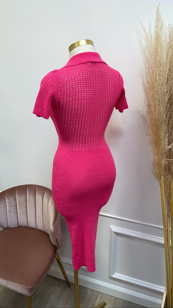 ANGELA KNIT MIDI-PINK