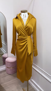 DARLENE WRAP DRESS- HONEY